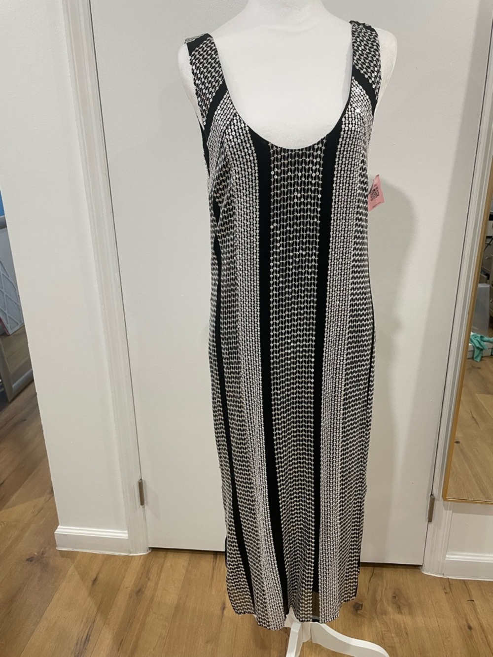 Sally Lapointe Sequin Mesh Overlay Dress